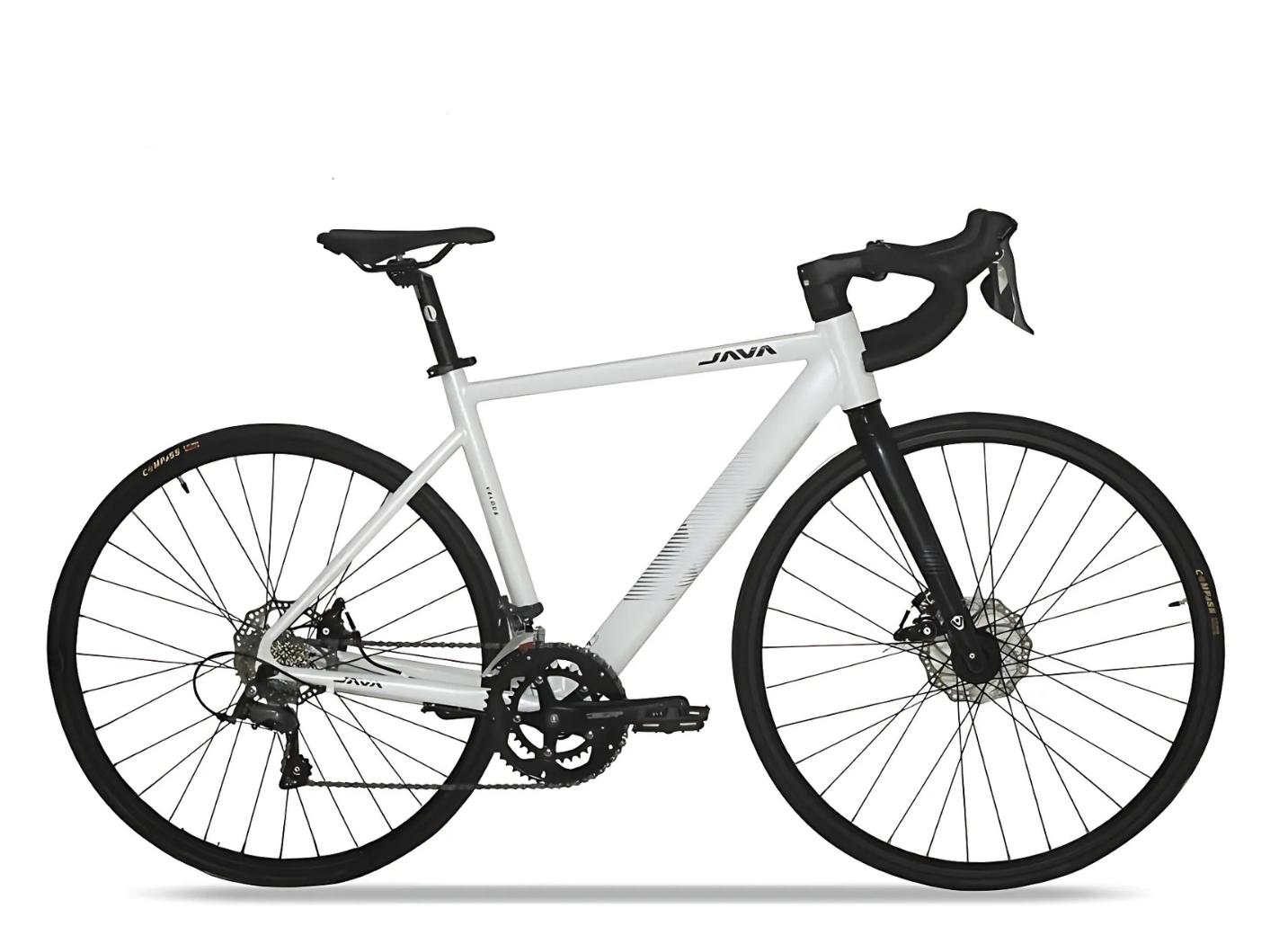 White JAVA bicycle on a white background