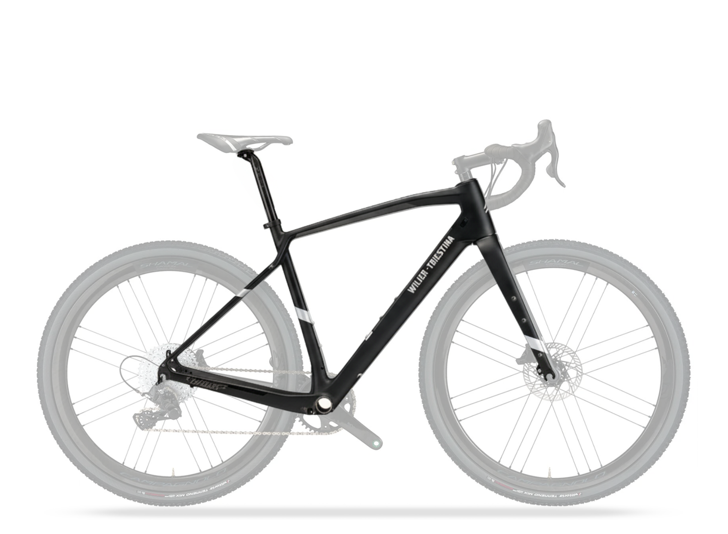 Black bicycle on a white background